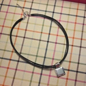 Silver and Black Necklace Sleek Minimalist Design